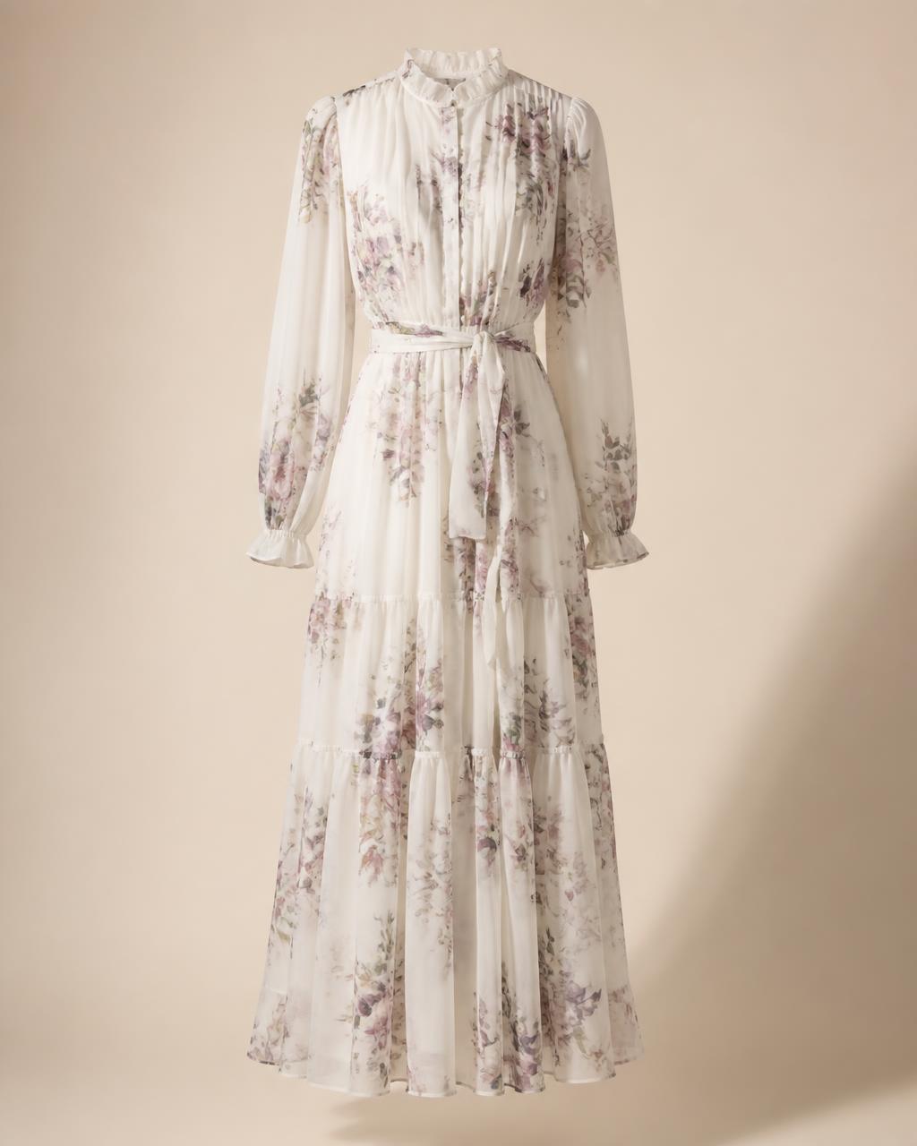 Farah Tiered Chiffon Dress